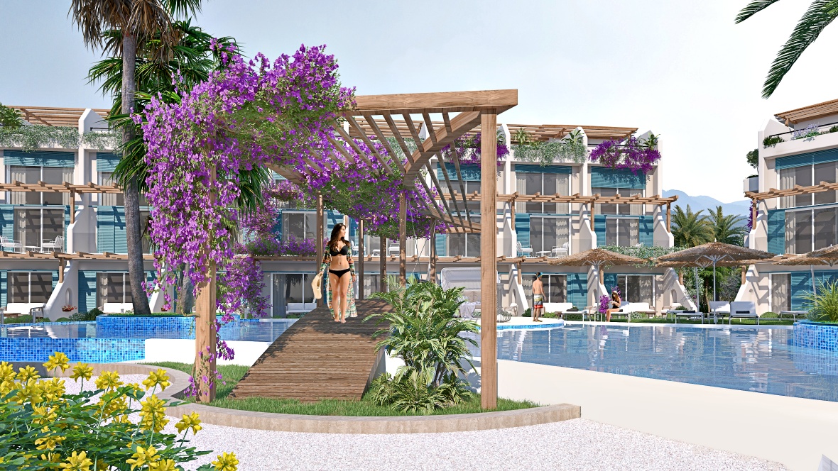 Квартиры с садом и лофты 1+1 и 2+1 в роскошном комплексе с инфраструктурой на берегу моря