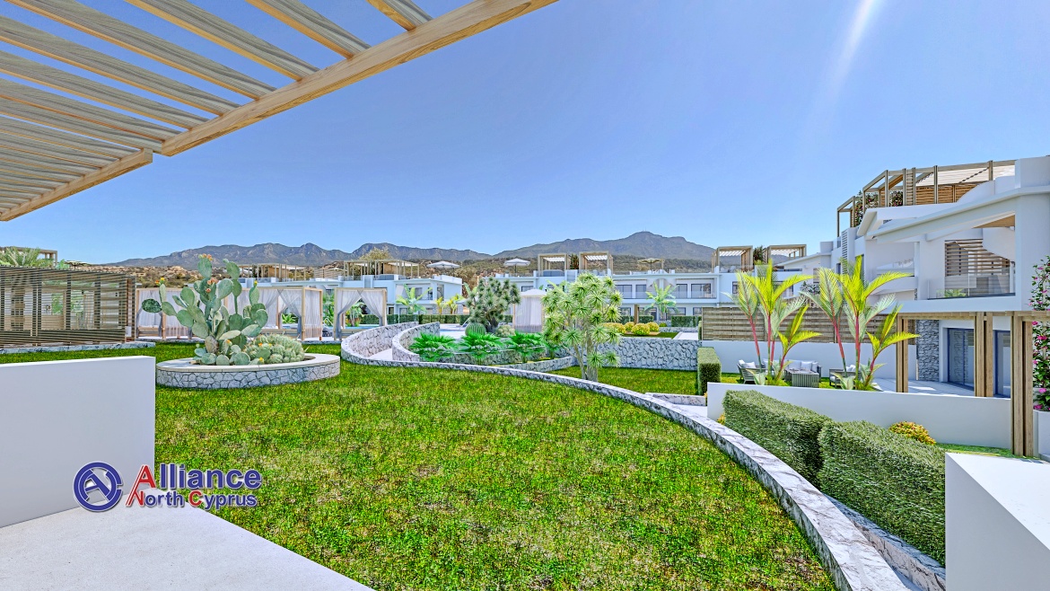 Современный комплеск- квартиры с садом/ бассейном в Эсентепе, вся инфраструктура!