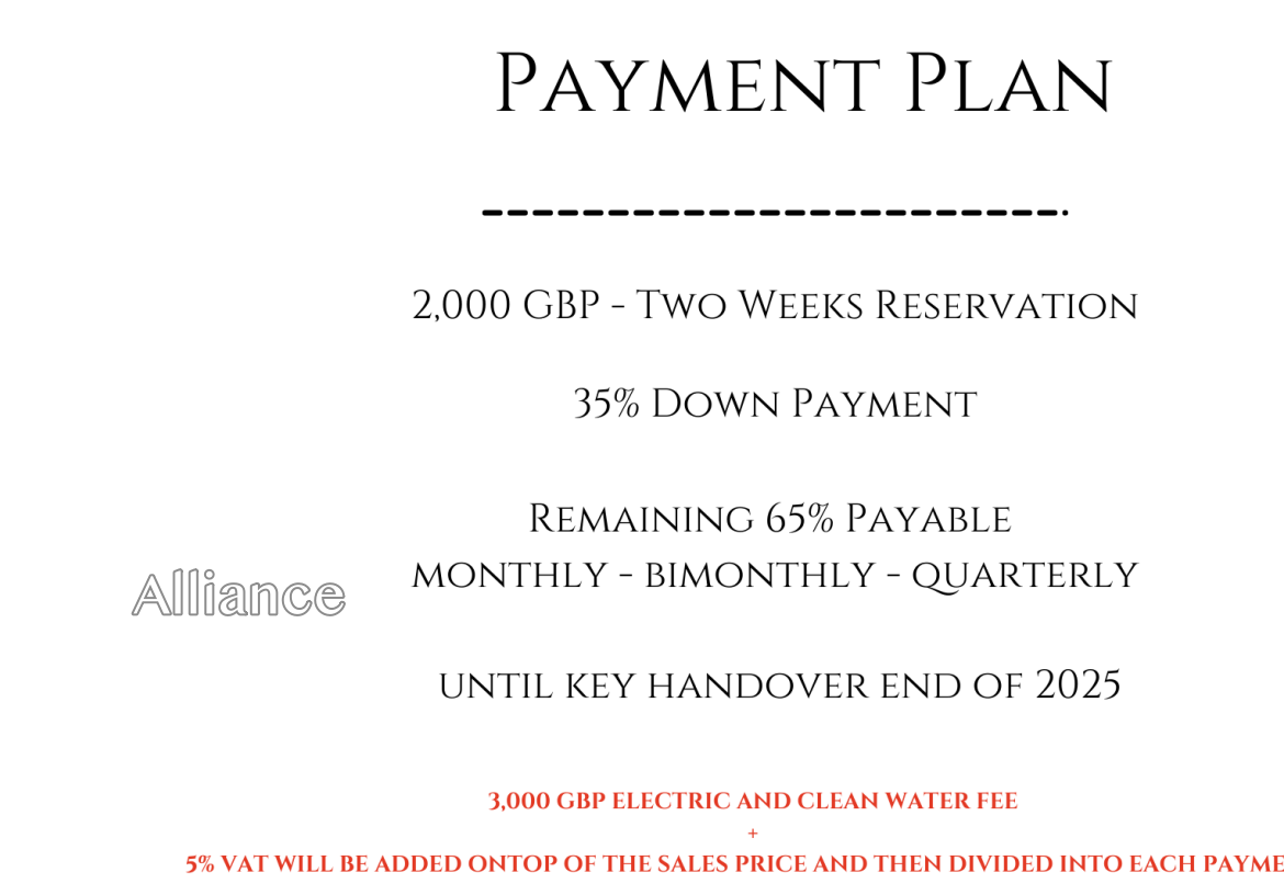 Payment plan Alliance-Estate