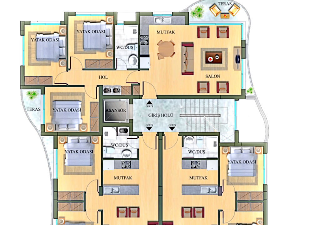 Квартиры 2+1 и 3+1 в жилом комплекс  Ванора  рядом с Саламисом