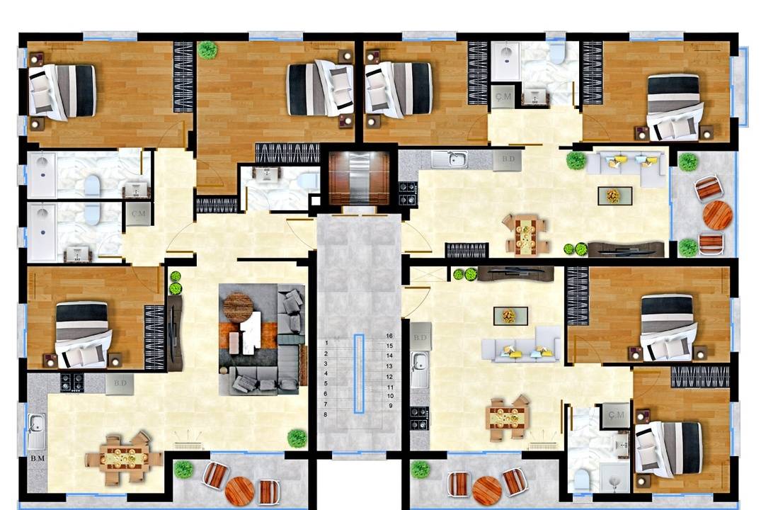 Квартиры с двумя и тремя спальными комнатами в городе Фамагусте