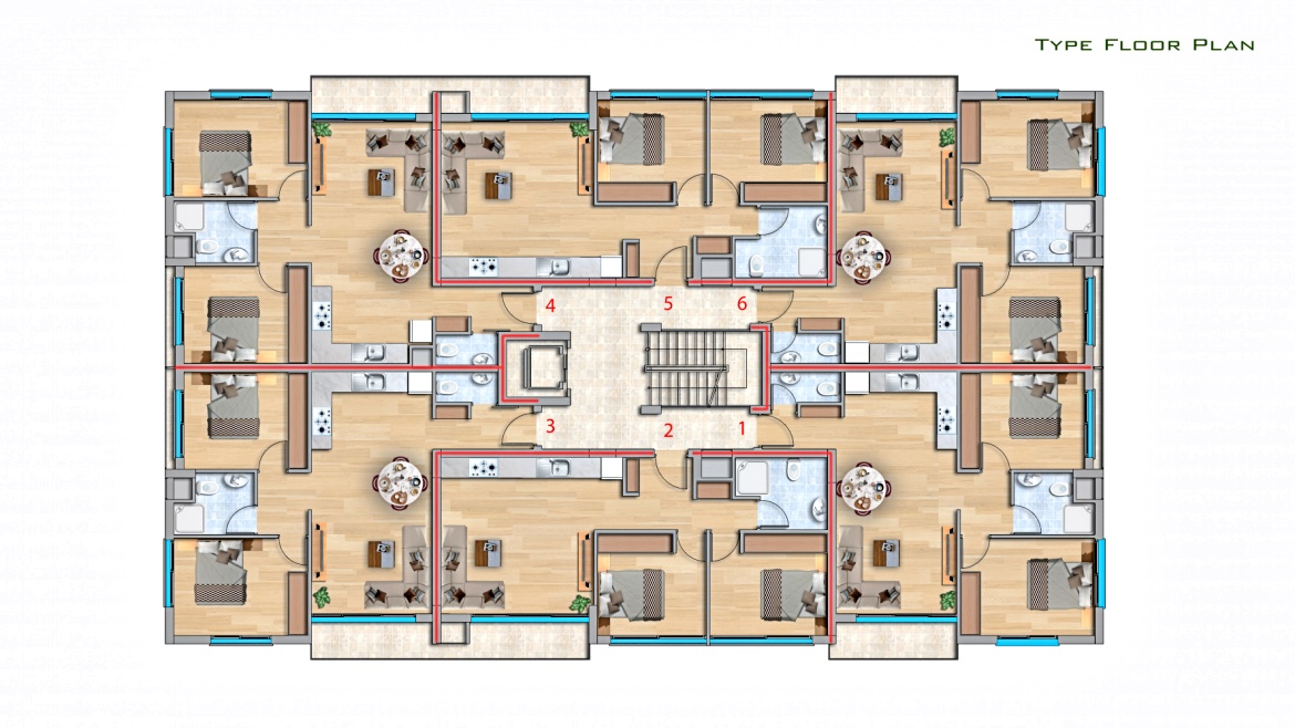 Роскошные  3 комнатные квартиры в новом комплексе в Искеле  