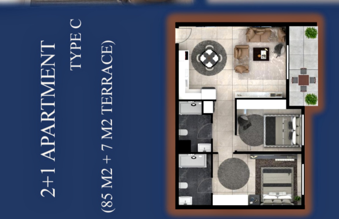 Квартиры студии, 1+1 и 2+1 разной площади и планировки в Богаз, комплекс для жизни и отдыха!
