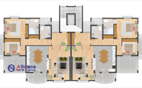 Квартиры 2+1 и 3+1 и пентхаусы 1+1 в красивом комплексе в Богаз