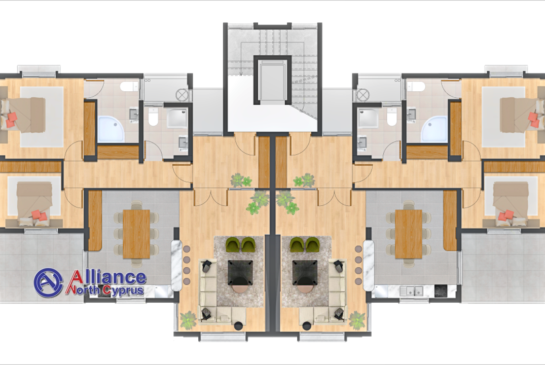 Квартиры 2+1 и 3+1 и пентхаусы 1+1 в красивом комплексе в Богаз