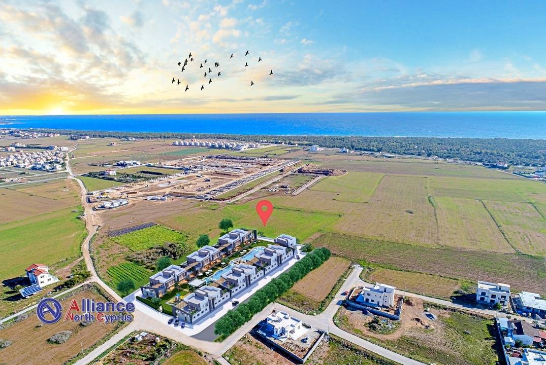 Квартиры 2+1 с частным садом и террасой в ЖК в Отюкен, в Искеле