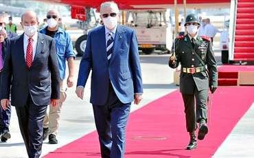 Президент Турецкой Республики Реджеп Тайип Эрдоган прибыл в Турецкую республику Северного Кипра с двухдневным официальным визитом