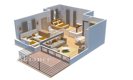 plan of the apartment in Alsancak 2+1- Alliance