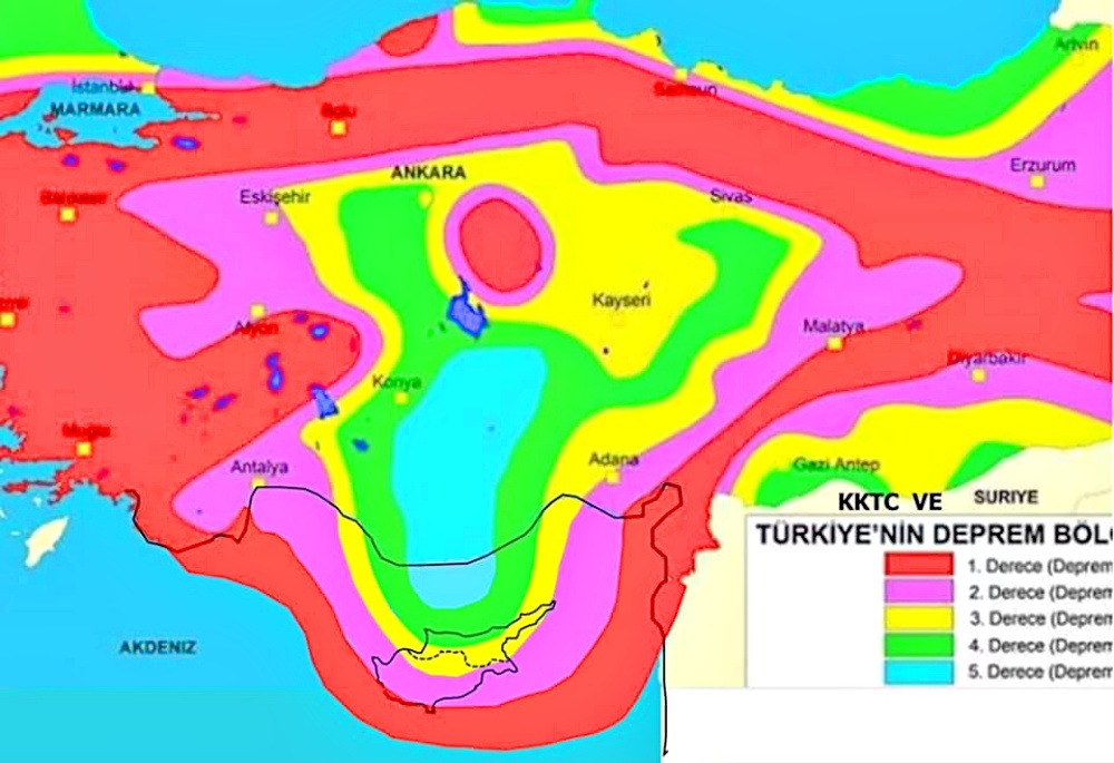 map of eathquaque in Turkey